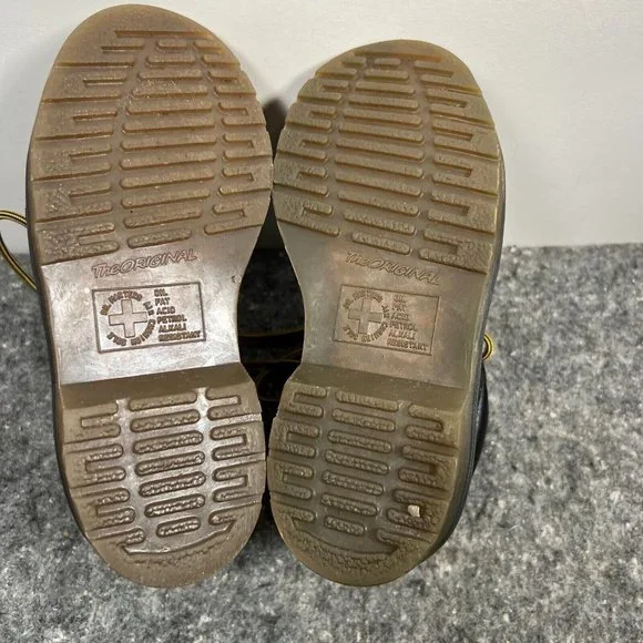 Dr. Marten Black Leather High-top Boots, Kids Size 12 - Picture 7 of 9